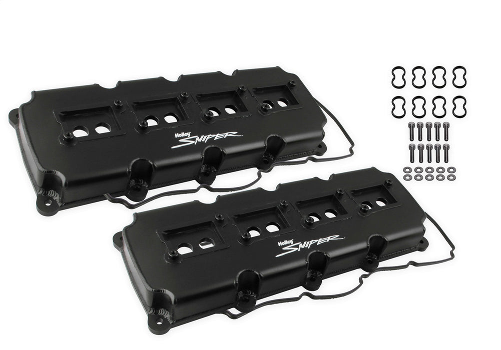 Holley 890015B Sniper Fabricated Aluminum Valve Cover Set - Truck Part Superstore
