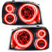 Oracle Lighting 8905-003 SMD Pre-Assembled Headlights, Triple Halo, Red - Truck Part Superstore