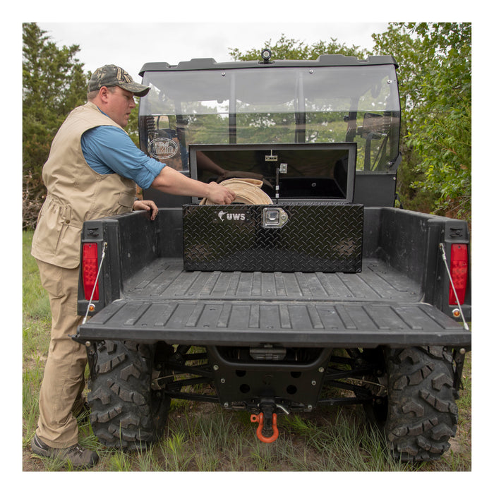UWS EC20012 Gloss Black Aluminum ATV Tool Box (Heavy Packaging) - Truck Part Superstore