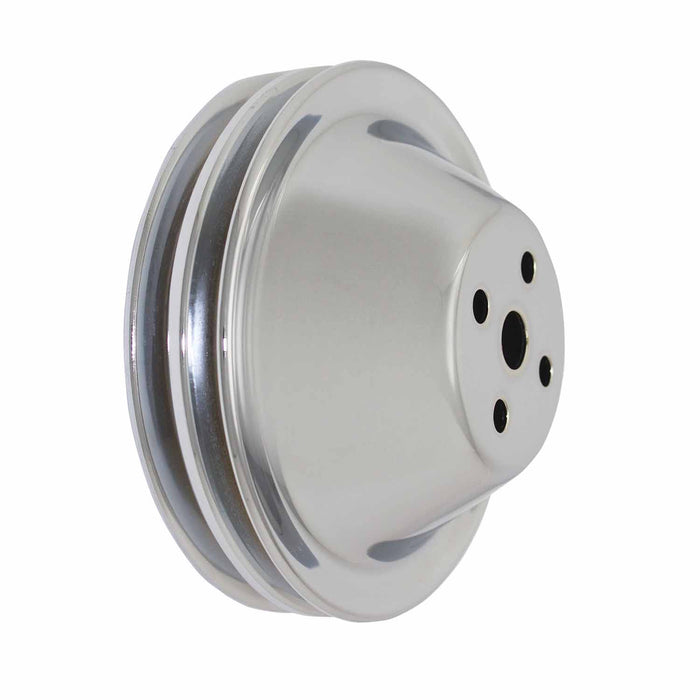 SpeedFx 8952 Short Water Pump Dual Groove 6.40 In Dia 1.75 In Bolt Circle Chrome Steel Non-Ve - Truck Part Superstore