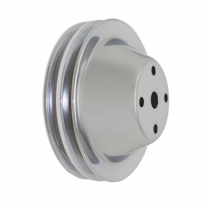 SpeedFx 8956 Long Water Pump Dual Groove 6.30 In Dia 2.30 In Bolt Circle Chrome Steel Non-Ven - Truck Part Superstore