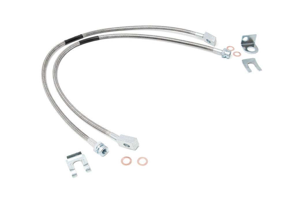 Rough Country 89702 Jeep Front Stainless Steel Brake Lines 4-6 Inch TJ/YJ/XJ Rough Country - Truck Part Superstore