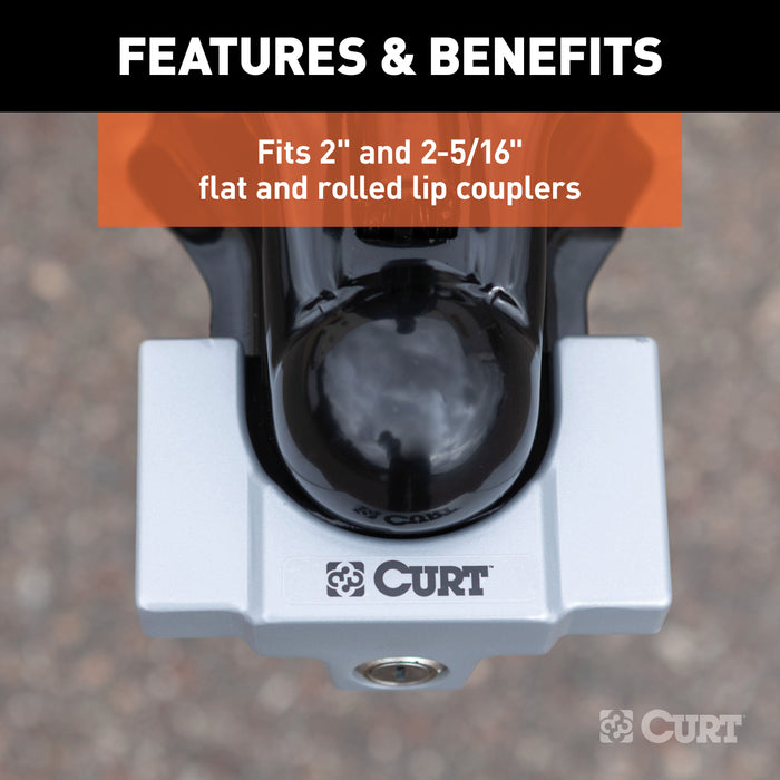 CURT 23081 CURT 23081 Powder-Coated Aluminum Trailer Tongue Lock; 2-5/16-Inch Couplers - Truck Part Superstore