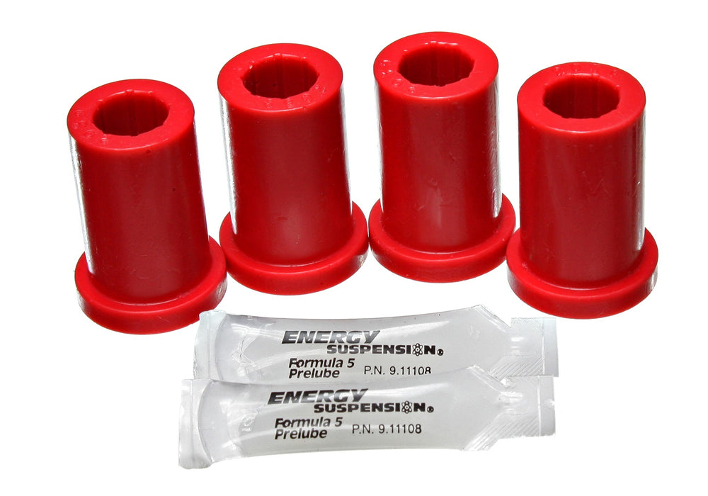 Energy Suspension 8.2104R Shackle Bushing Set; Red; Performance Polyurethane; - Truck Part Superstore