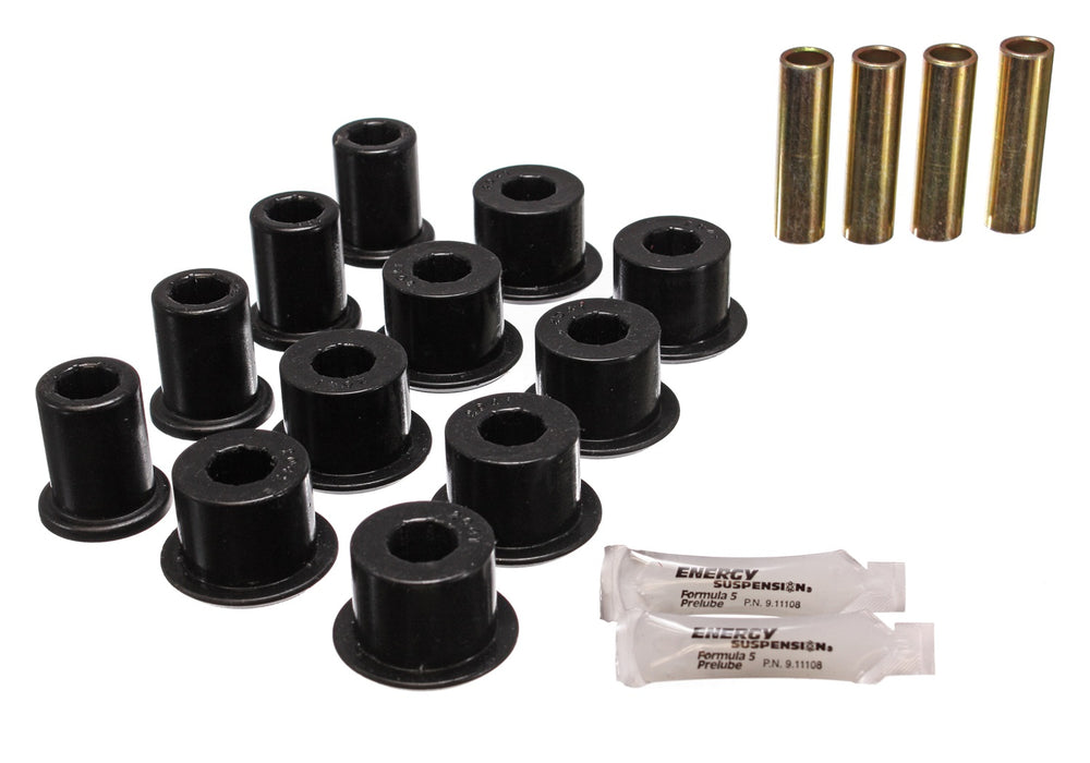 Energy Suspension 8.2108G Leaf Spring Bushing Set; Black; Rear; Performance Polyurethane; - Truck Part Superstore