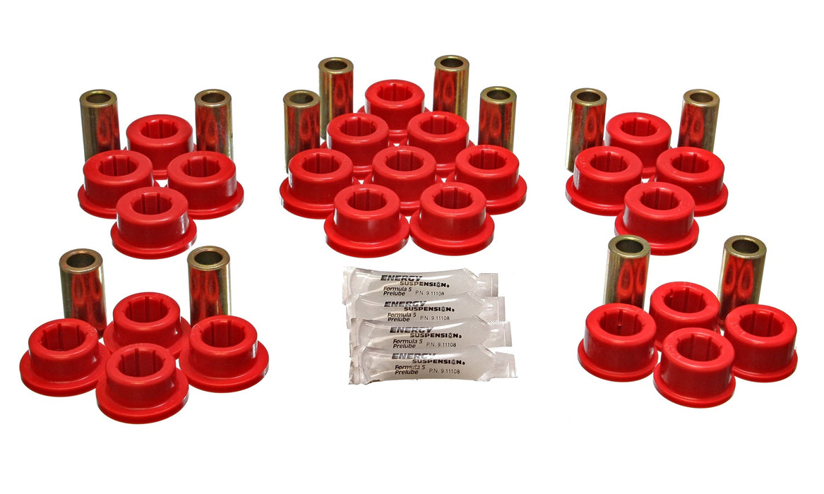 Energy Suspension 8.3127R Control Arm Bushing Set; Red; Rear; Performance Polyurethane; - Truck Part Superstore