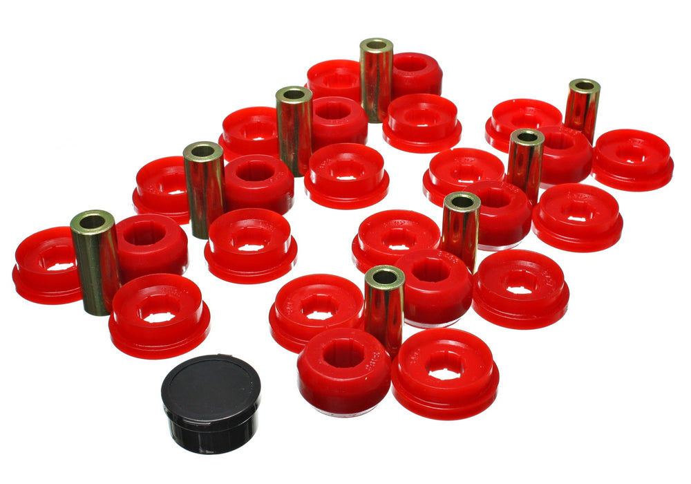 Energy Suspension 8.3129R Control Arm Bushing Set; Red; Rear; Performance Polyurethane; - Truck Part Superstore