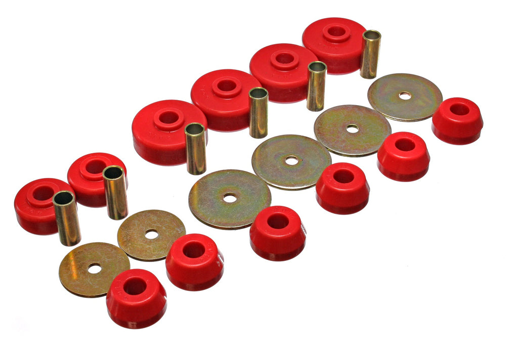 Energy Suspension 8.4101R Body Mount Set; Red; Performance Polyurethane; - Truck Part Superstore