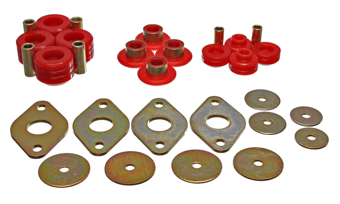 Energy Suspension 8.4103R Body Mount Set; Red; Performance Polyurethane; - Truck Part Superstore