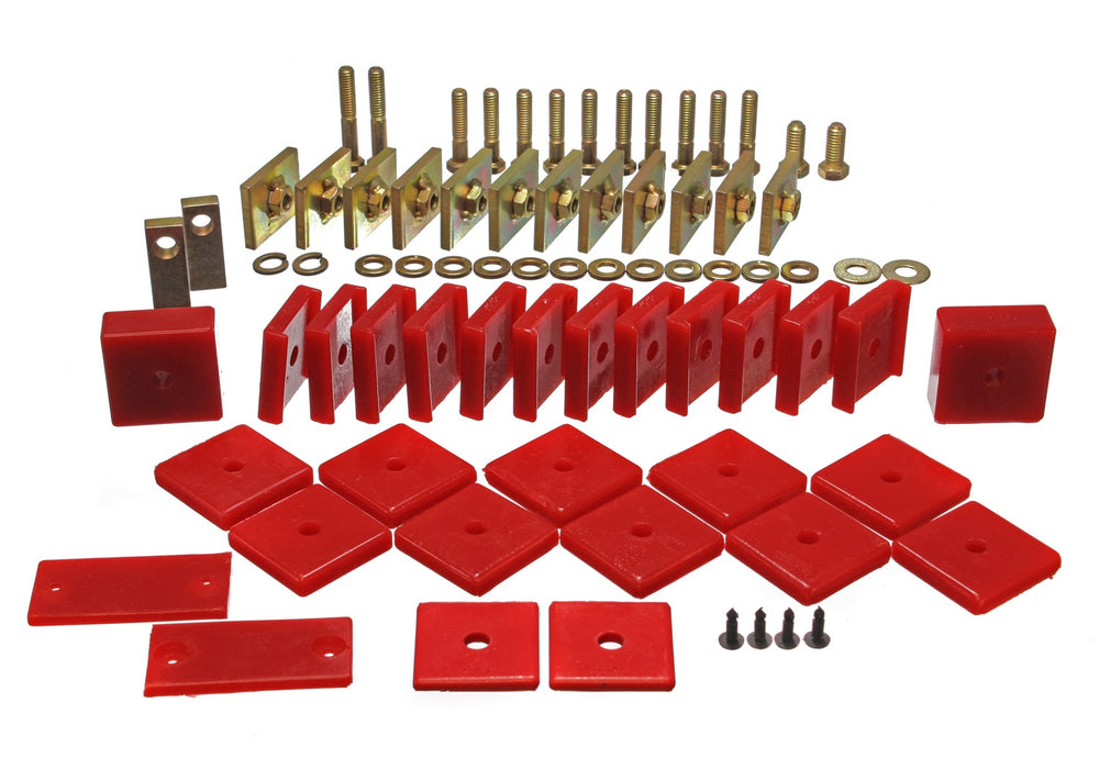 Energy Suspension 8.4104R Body Mount Set; Red; Performance Polyurethane; - Truck Part Superstore