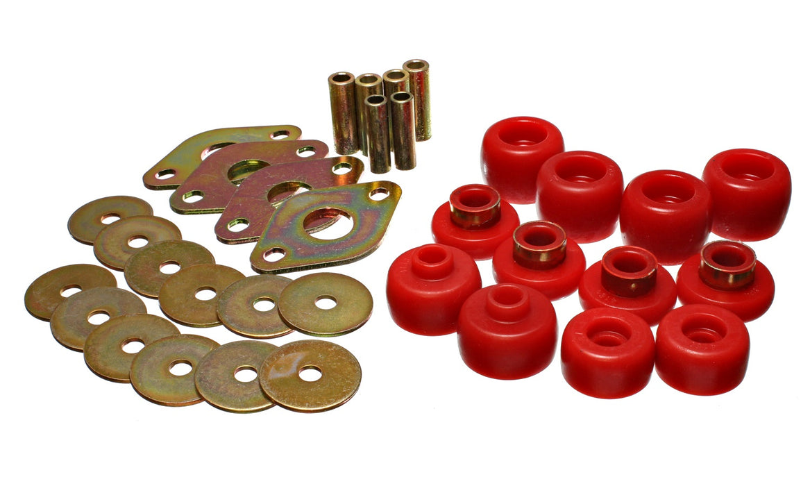Energy Suspension 8.4105R Body Cab Mount Set; Red; Performance Polyurethane; - Truck Part Superstore