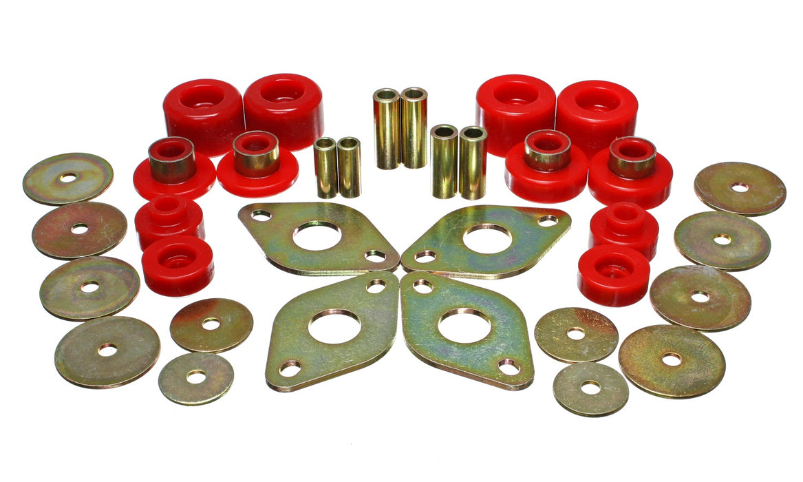 Energy Suspension 8.4107R Body Mount Set; Red; Performance Polyurethane; - Truck Part Superstore