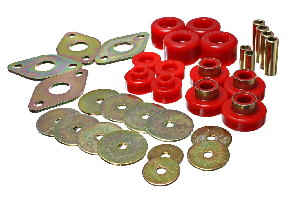 Energy Suspension 8.4109R Body Mount Set; Red; Performance Polyurethane; - Truck Part Superstore
