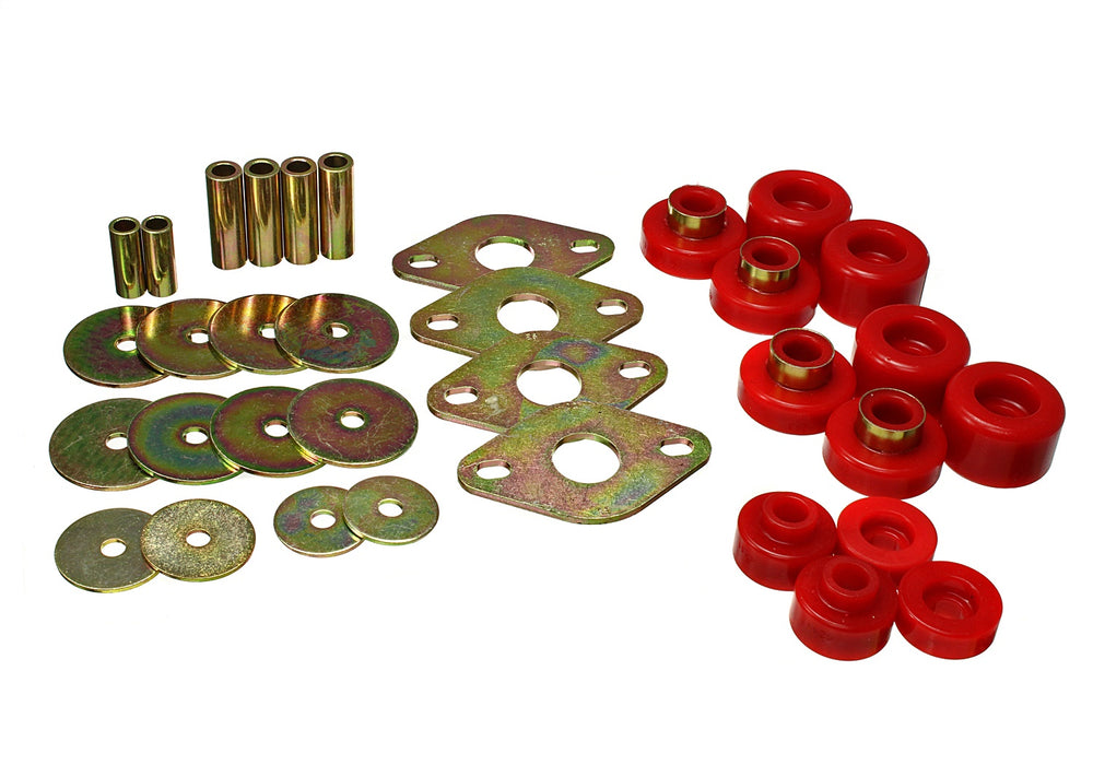 Energy Suspension 8.4112R Body Mount Set; Red; Performance Polyurethane; - Truck Part Superstore