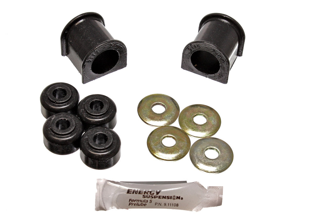 Energy Suspension 8.5114G Sway Bar Bushing Set; Black; Front; Bar Dia. 24mm; Performance Polyurethane; - Truck Part Superstore