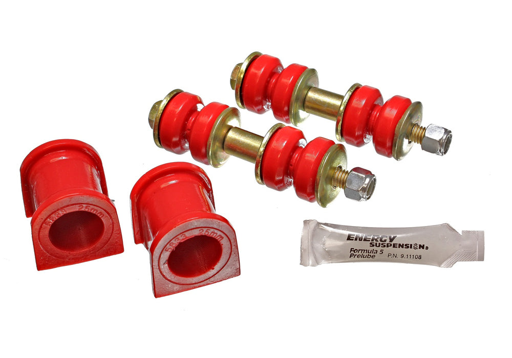 Energy Suspension 8.5130R Sway Bar Bushing Set; Red; Front; Bar Dia. 25mm; Performance Polyurethane; - Truck Part Superstore