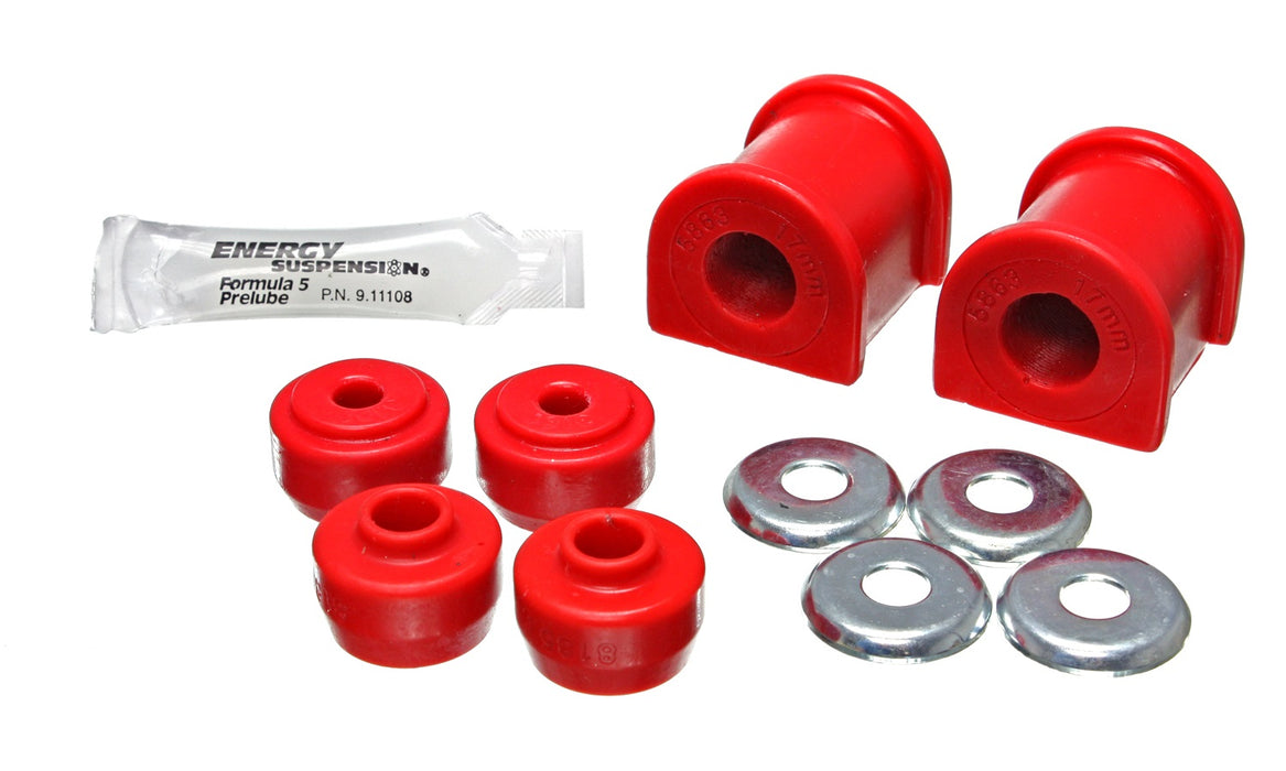 Energy Suspension 8.5136R Sway Bar Bushing Set; Red; Rear; Bar Dia. 17mm; Performance Polyurethane; - Truck Part Superstore