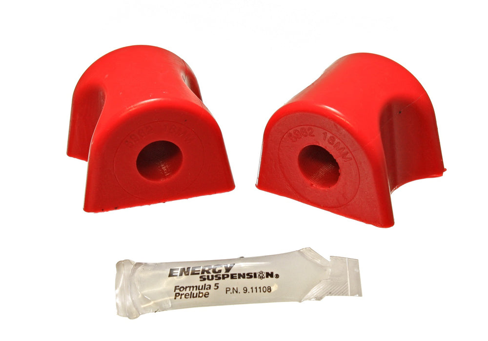 Energy Suspension 8.5138R Sway Bar Bushing Set; Red; Front; Bar Dia. 18mm; Performance Polyurethane; - Truck Part Superstore