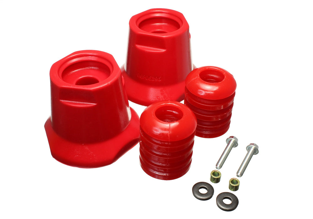 Energy Suspension 8.9109R Bump Stop Set; Red; Rear; Inner Coil Spring; - Truck Part Superstore
