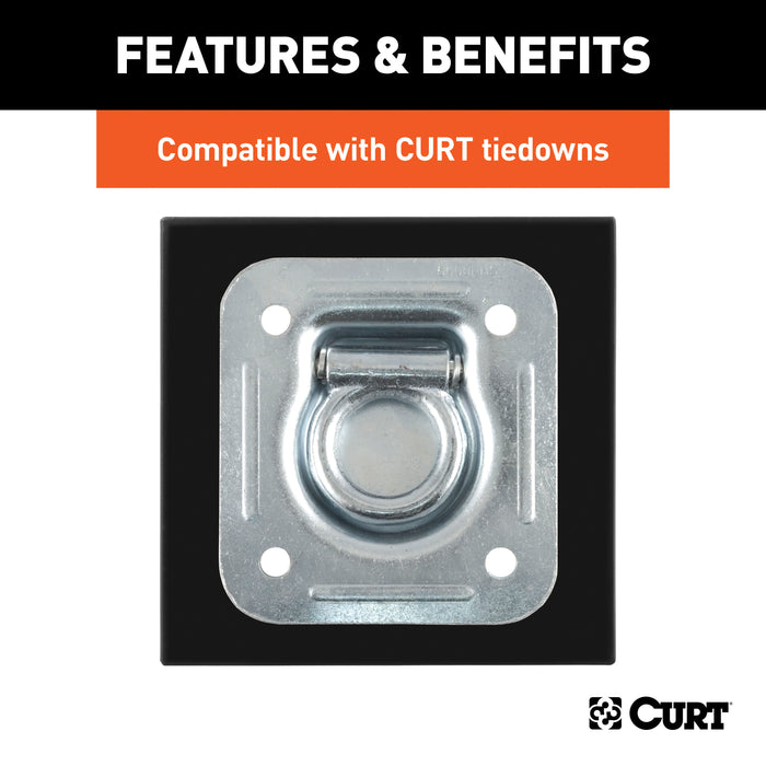 CURT 83607 CURT 83607 6 x 6-Inch Powder-Coated Steel Tie Down Anchor Backing Plate - Truck Part Superstore