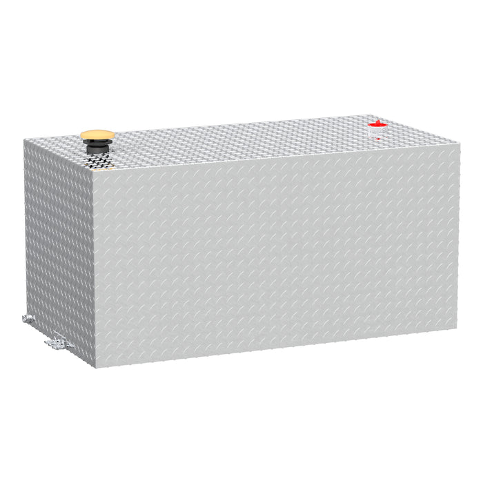 UWS TT-100-RT-T-P Transfer Tank; 100 Gallon; Non Flammable Liquid; Rectangular; Bright Aluminum; - Truck Part Superstore