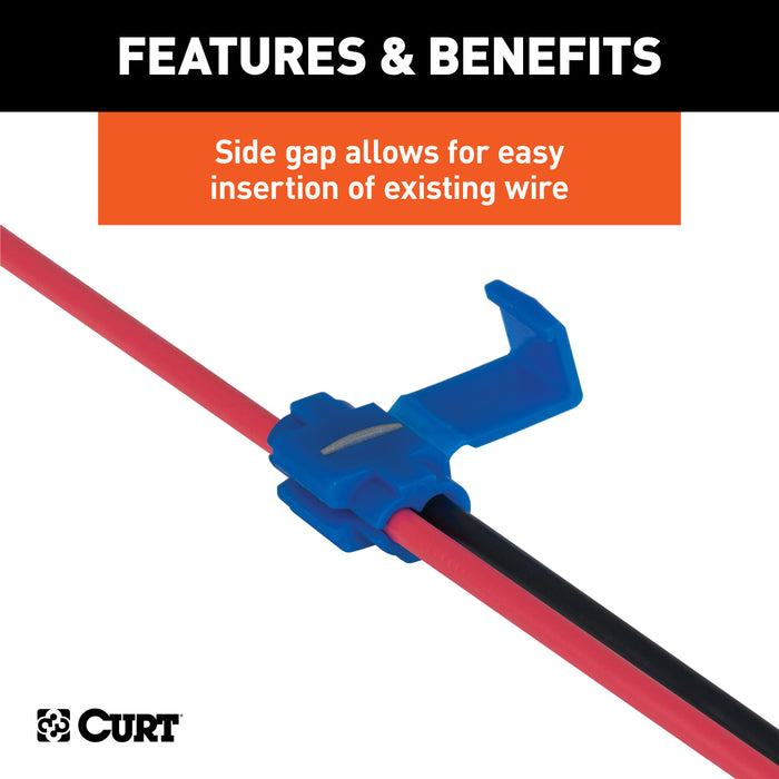 CURT 58280 CURT 58280 18-14 Gauge Blue Scotch Snap Lock Wire Connectors; 100-Pack - Truck Part Superstore
