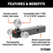 CURT 45655 Multi-Ball Mount (2in. Solid Shank; 1-7/8in.; 2in./2-5/16in. Chrome Balls) - Truck Part Superstore