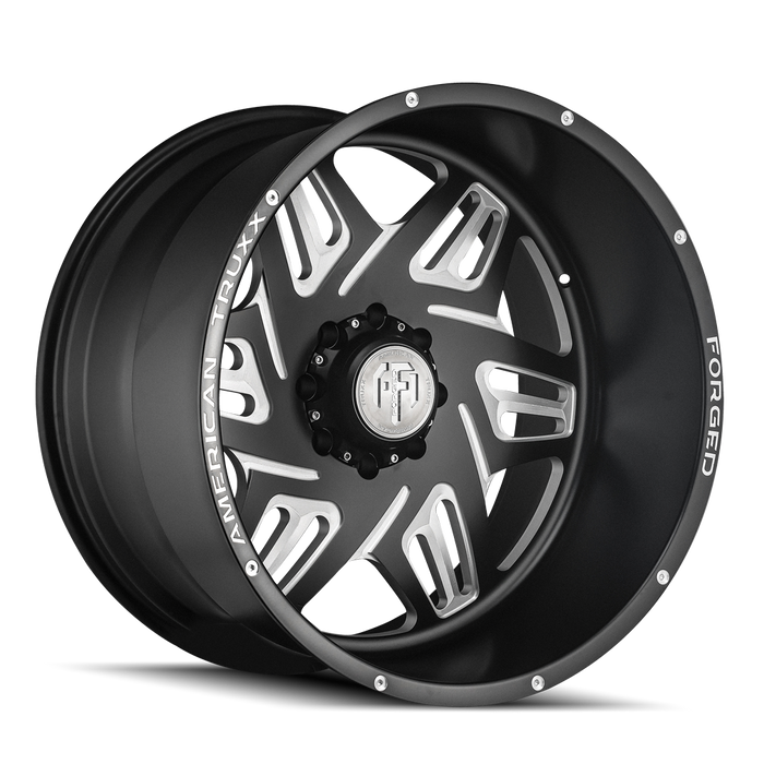 AMERICAN TRUXX FORGED ATF1908-22283-44M ATF1908-221283M ORION (ATF1908) MATTE BLACK/MILLED 22X12 6-139.7/-44mm 106.1mm - Truck Part Superstore