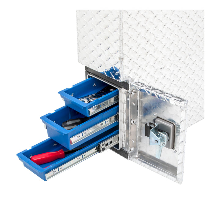 UWS FW-48-DS-D Bright Aluminum 48in. Driver-Side Wheel Well Tool Box (LTL Shipping Only) - Truck Part Superstore