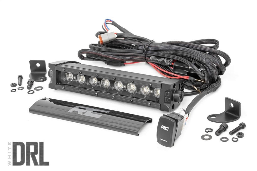 Rough Country 70718BLDRL 8 Inch CREE LED Light Bar Black Series w/Cool White DRL Rough Country - Truck Part Superstore