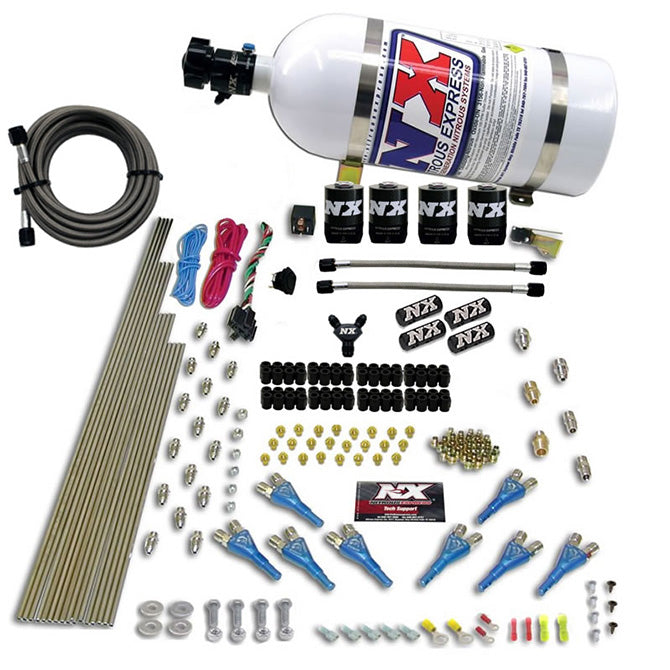 Nitrous Express 90006-10 8 CYL SHARK DIRECT PORT; 4 SOLENOIDS; WITH 10LB BOTTLE (200-600HP JETTING) - Truck Part Superstore