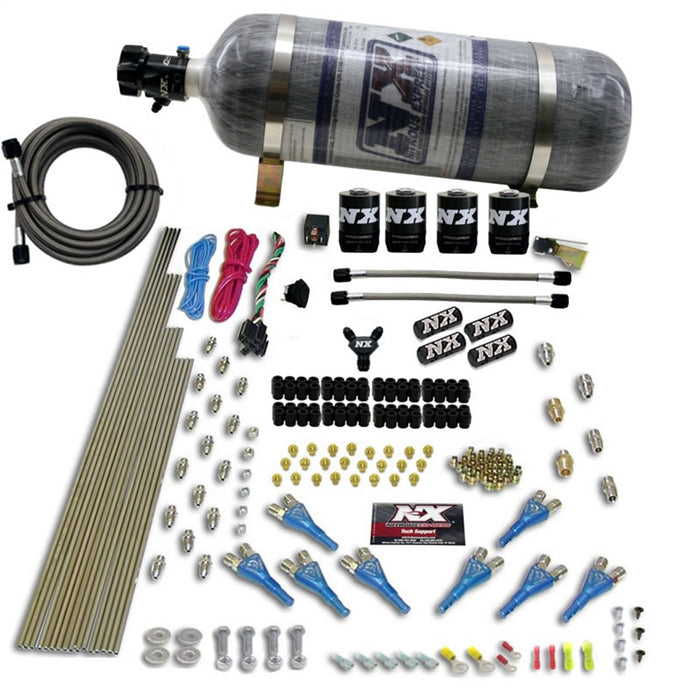 Nitrous Express 90006-12 8 CYL SHARK DIRECT PORT; 4 SOLENOIDS; WITH COMPOSITE BOTTLE (200-600HP JETTING) - Truck Part Superstore