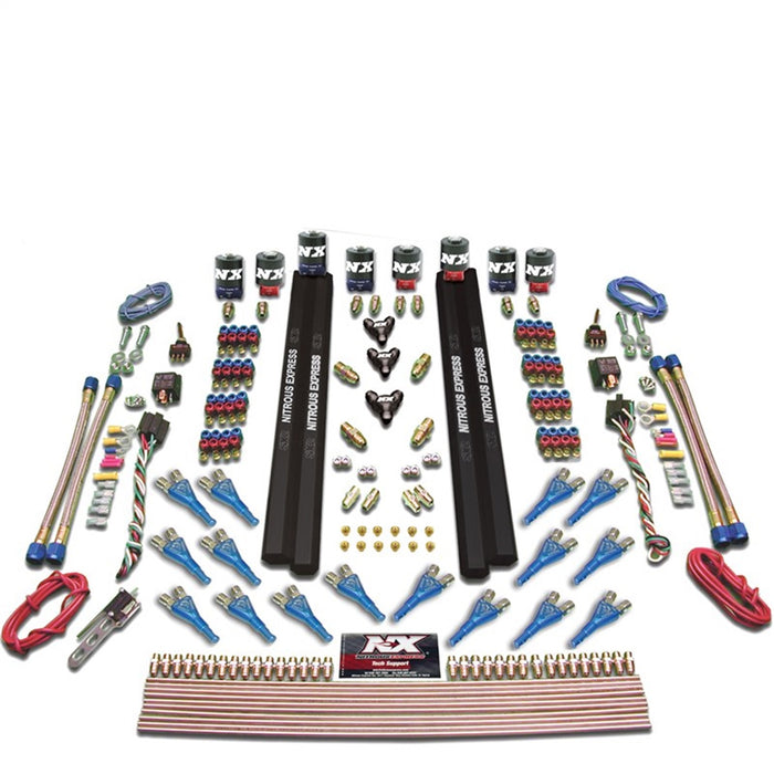 Nitrous Express 90008-00 SHARK DUAL STG/GAS 16 NZLS (200-1200HP) 8 SOLENOIDS LESS BOTTLE - Truck Part Superstore