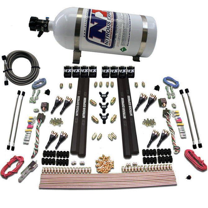 Nitrous Express 90009-10 SX2 DUAL STAGE 8 SOLENOID/GASOLINE 200-1200HP WITH 10LB BOTTLE - Truck Part Superstore