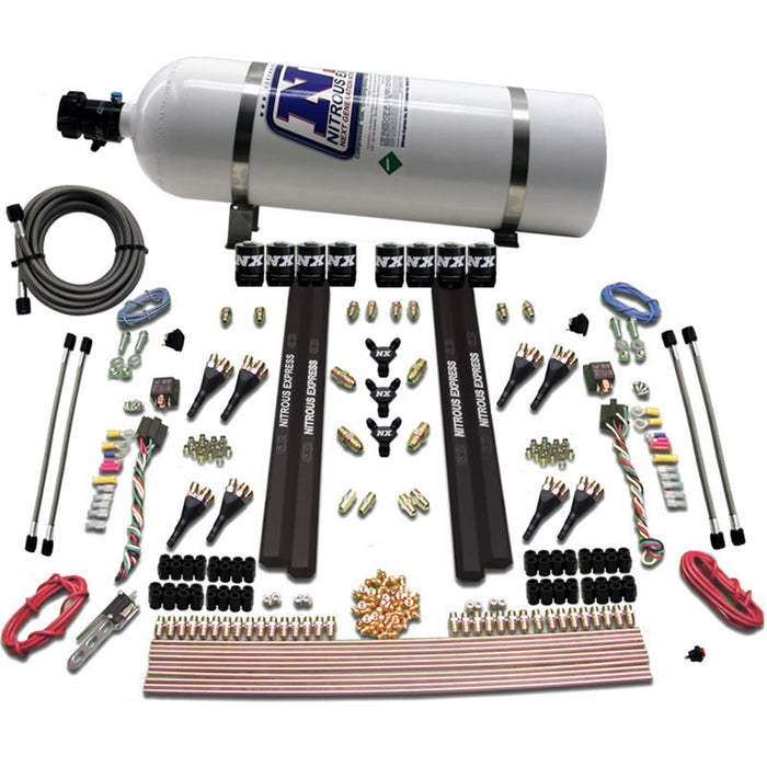 Nitrous Express 90009-15 SX2 DUAL STAGE 8 SOLENOID/GASOLINE 200-1200HP WITH 15LB BOTTLE - Truck Part Superstore