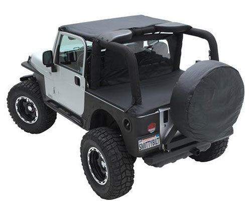 Smittybilt 90801 Standard Soft Top 87-91 Wrangler YJ Vinyl Black Smittybilt - Truck Part Superstore