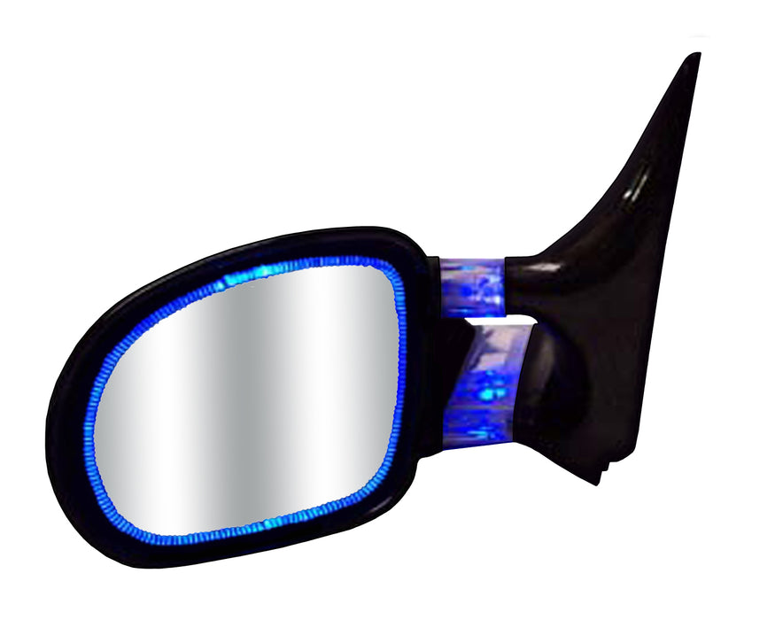 Cipa USA 90055 Optic Glow Mirror; Black; Blue Light; Pair; Left Or Right; Manual Mirrors; - Truck Part Superstore
