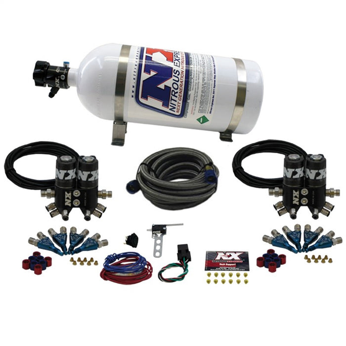 Nitrous Express 90100-10 STREET SHARK GAS (100-150-250HP) 4 SOLENOIDS WITH 10LB BOTTLE - Truck Part Superstore