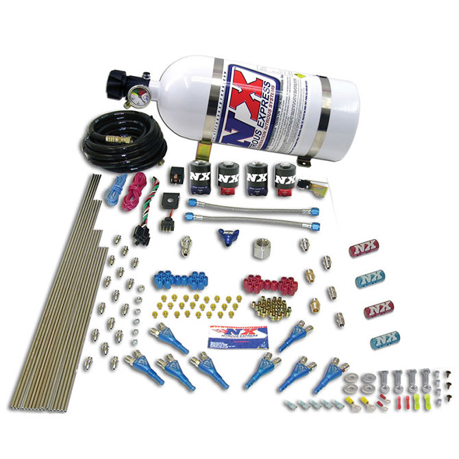 Nitrous Express 90100-15 STREET SHARK GAS (100-150-250HP) 4 SOLENOIDS WITH 15LB BOTTLE - Truck Part Superstore