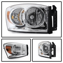 Spyder Auto 9022913 XTune Crystal Headlights; Amber/Chrome; - Truck Part Superstore
