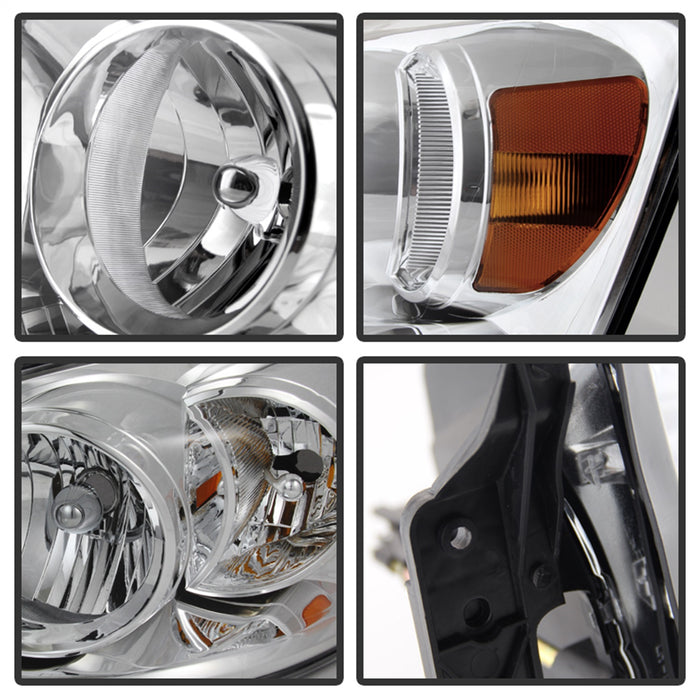 Spyder Auto 9022913 XTune Crystal Headlights; Amber/Chrome; - Truck Part Superstore