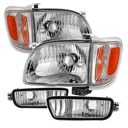 Spyder Auto 9027468 XTune Crystal Headlights; 6 pcs.; w/Amber Corner And Side Marker Lights; Chrome; - Truck Part Superstore