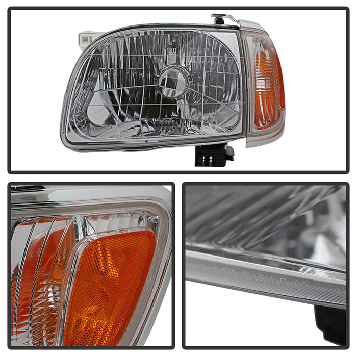 Spyder Auto 9027468 XTune Crystal Headlights; 6 pcs.; w/Amber Corner And Side Marker Lights; Chrome; - Truck Part Superstore