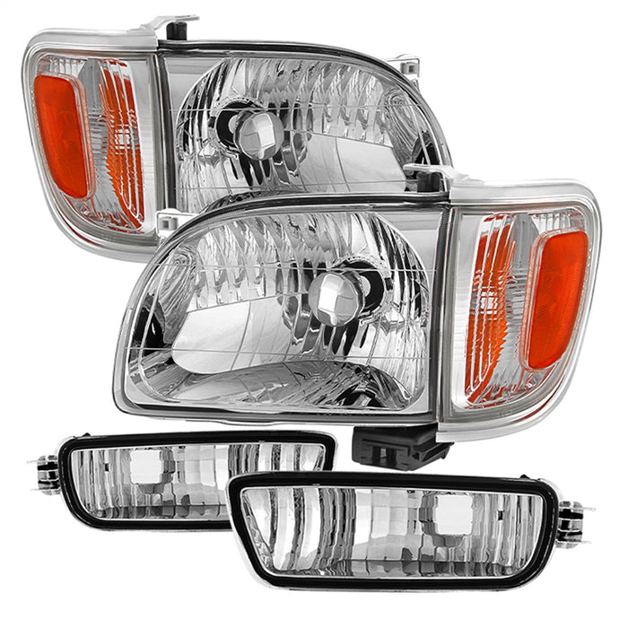 Spyder Auto 9027468 XTune Crystal Headlights; 6 pcs.; w/Amber Corner And Side Marker Lights; Chrome; - Truck Part Superstore