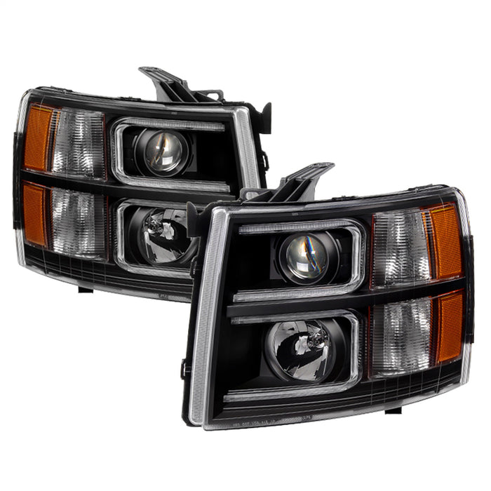 Spyder Auto 9027796 XTune Projector Headlights; Light Tube Style; Black; - Truck Part Superstore
