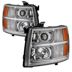 Spyder Auto 9027802 XTune Halo Projector Headlights; Light Tube Style; Chrome; - Truck Part Superstore