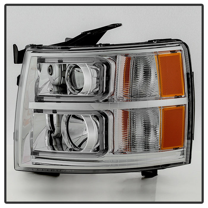 Spyder Auto 9027802 XTune Halo Projector Headlights; Light Tube Style; Chrome; - Truck Part Superstore