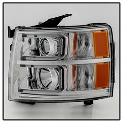 Spyder Auto 9027802 XTune Halo Projector Headlights; Light Tube Style; Chrome; - Truck Part Superstore