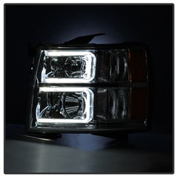 Spyder Auto 9027802 XTune Halo Projector Headlights; Light Tube Style; Chrome; - Truck Part Superstore