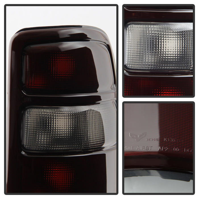 Spyder Auto 9028809 XTune Tail Lights; OEM Style; w/Black Rim; Red Smoked; - Truck Part Superstore
